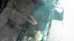 Water Anime blondes anime girls rivers twintails