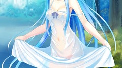 Water Anime blue hair anime girls blue eyes see-through aqua 