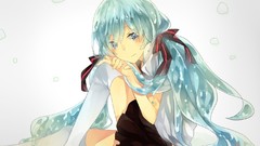 Water Anime blue hair long hair anime girls blue eyes hatsune 