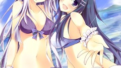 Water Anime blush anime girls blue eyes bikini danganronpa 