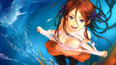 Water Anime drawings anime girls blue eyes brunettes redjuice 