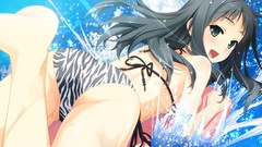 Water anime girls black hair game cg bikini visual novels 