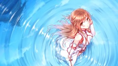 Water anime girls sword art online yuuki asuna
