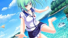 Water anime girls yellow eyes suzukaze no melt enomoto yoshika 