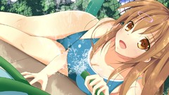 Water Anime pipes anime girls brown eyes brunettes chuunibyou 