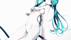 Water Anime Ribbons long hair gray eyes anime girls hatsune 