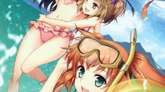 Water Anime swimming blush anime girls green eyes an2a 