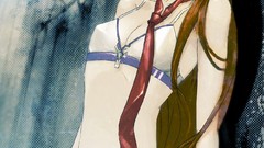 Water Anime tie bathing anime girls huke makise kurisu steins 