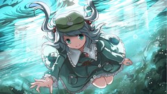 Water Anime underwater blue hair anime girls touhou