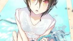 Water Anime wet anime girls cleavage