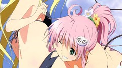 Water ass Anime blondes pink hair anime girls lala satalin 