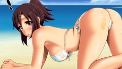 Water ass Beaches anime girls cleavage bikini