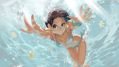 Water bikini Anime underwater