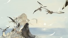 Water Birds Books feathers white hair Lamps long hair