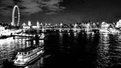 Water black and white Boats