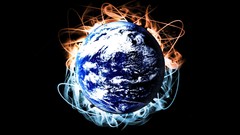 Water black fire blue red orange smoke abstract glow Earth 