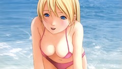 Water blondes blue eyes bikini boobs BTOOOM! Himiko (BTOOOM)