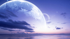 Water blue clouds outer