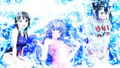Water blue drop anime girls red data girl Hydra bell Liz t blood