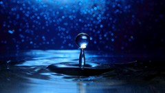 Water blue drop close-up widescreen waves splashes