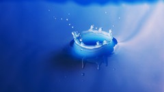 Water blue drop fluid splashes
