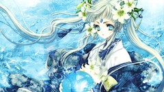 Water blue Flowers blue