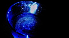 Water blue glass abstract depth of field