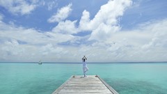 Water blue Maldives yoga