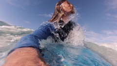 Water blue skies gopro wide-angle bodyboarding