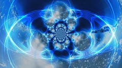 Water blue white abstract rings