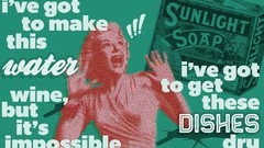 Water blue wine Green retro Typography vintage pulp WTF