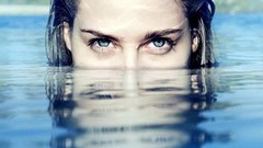 Water blue woman faces reflections angels blue eyes brunettes