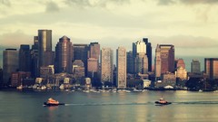 Water Boats architecture Boston buildings cities cityscapes