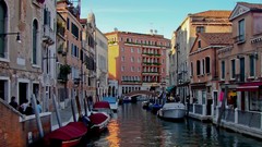 Water Boats Italy venice buildings cityscapes gondolas blue 