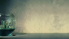 Water bowl cities artwork fish bowls