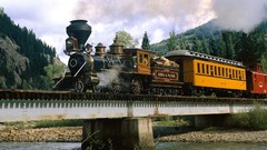 Water Bridges outdoors trains steam engine steam locomotives