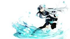 Water bright Anime Manga white hair long hair anime girls blue 