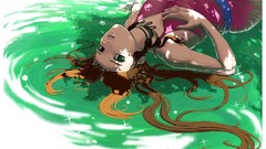 Water brown Final Fantasy long hair green eyes final fantasy 