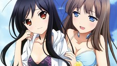 Water brown red eyes long hair blue eyes accel world black hair 