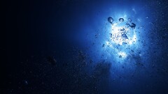 water bubbles abstract underwater digital art blue background