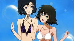 Water bubbles Anime blue background anime girls steins gate 