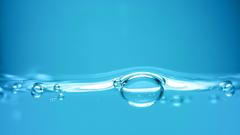 Water bubbles blue background