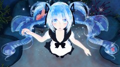 Water bubbles fish Shoes underwater shirts skirts blue hair 