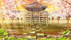Water cherry blossoms game cg scenic Shoujo Shiniki Shoujo 