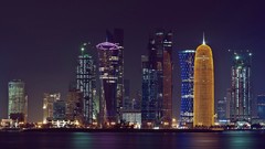 Water cities cityscapes Doha City Centre