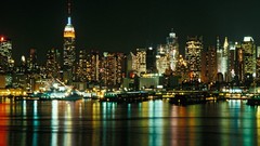 Water City Lights reflections cities cityscapes new jersey new 