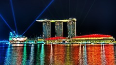 Water cityscapes night modern