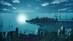 Water cityscapes night scenic