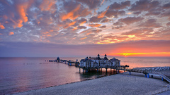 water clouds beach landscape Sea sunlight building