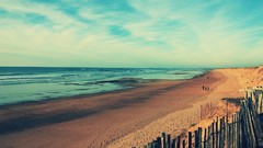Water clouds Beaches skies sea shorelines